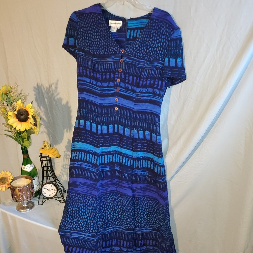 David Warren Maxi dress Size 12 Blue Stripe
